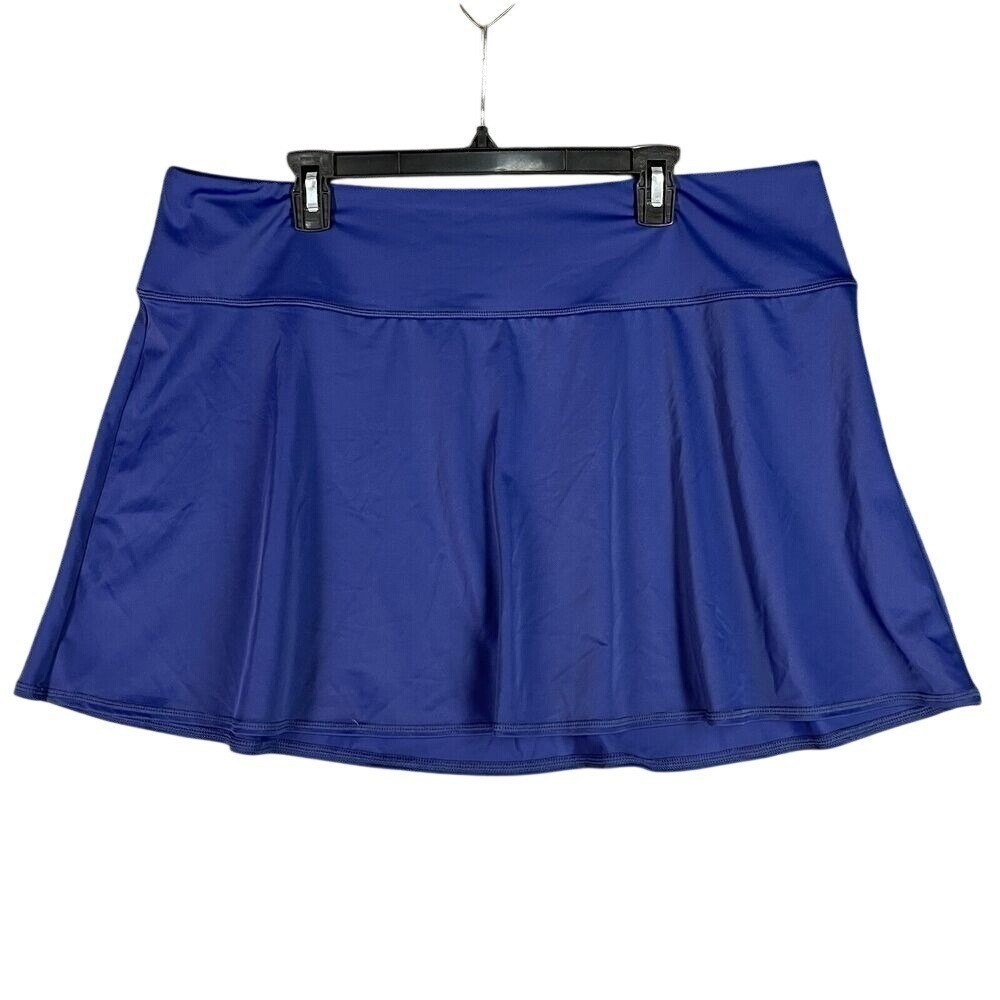 Zuda Skort Women 1X Blue Athletic Skirt Built-in Shorts Activewear Studio Park